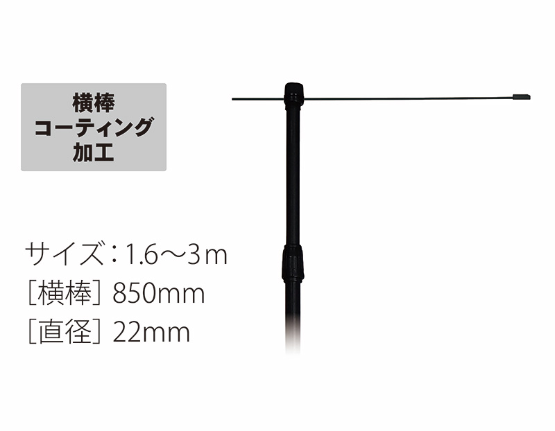 ゲートバナー(スクエア型用3mALL ブラックポール【縦】）