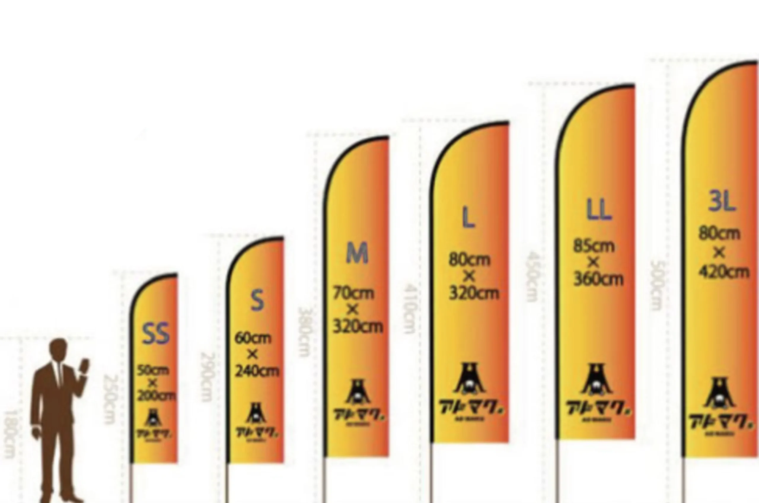 ナイフ型フライングバナー